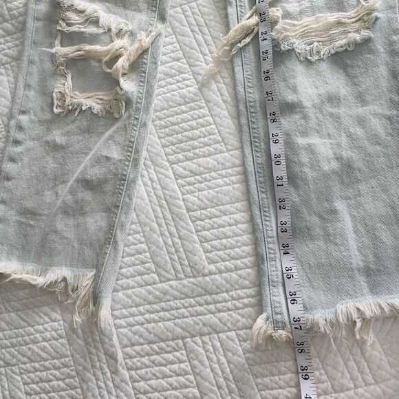 We the free free people distressed semi crop raw hem high rise button fly jeans - Picture 13 of 13